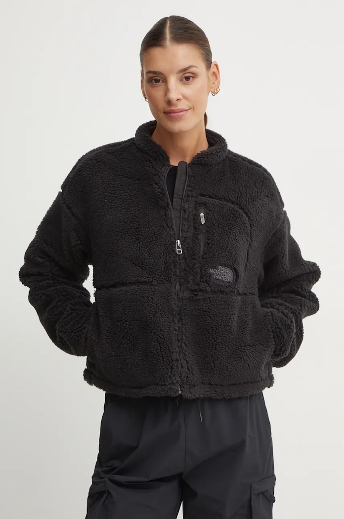 Fleecová mikina The North Face SPORTY STREET bez kapuce černá NF0A88ZBJK31