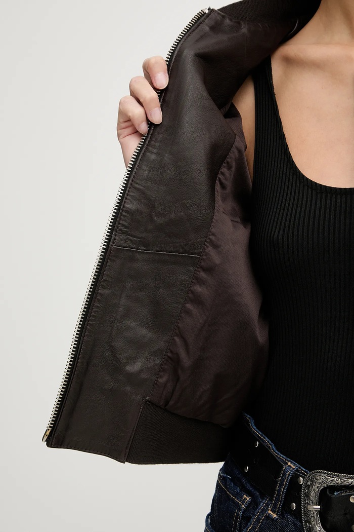 AllSaints geacă de piele ORTEN BOMBER JACKET W072LB