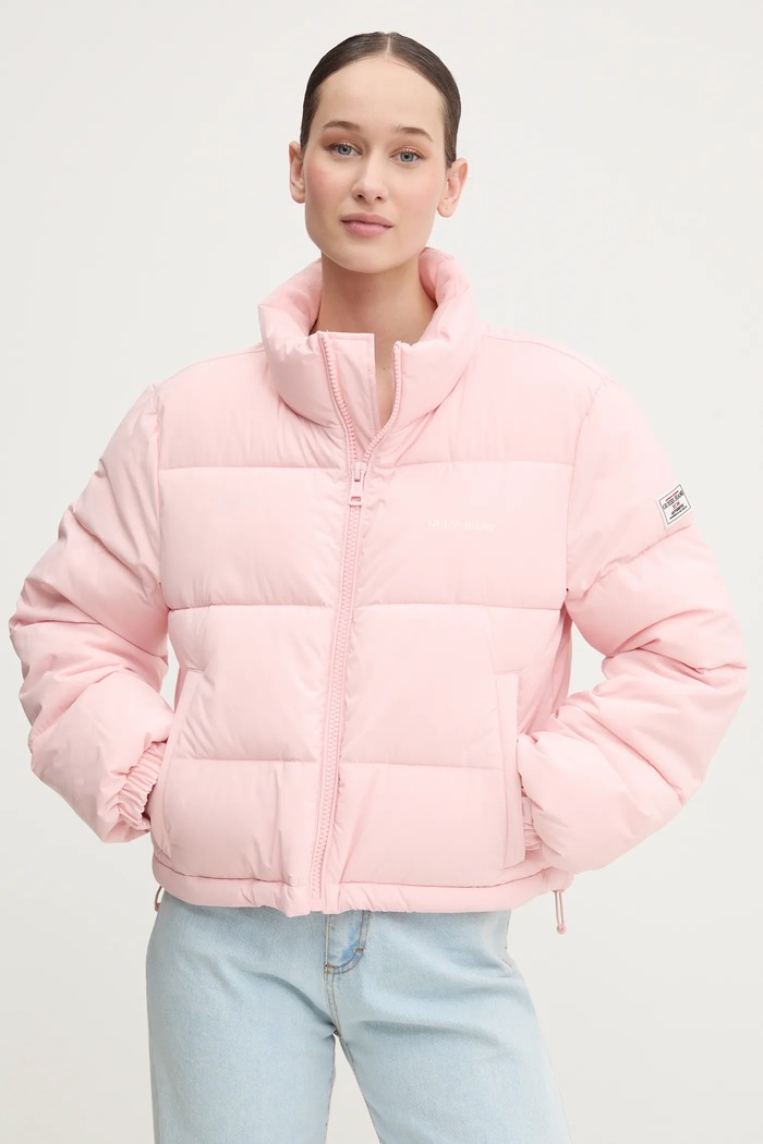 Bunda Guess Jeans s podšívkou růžová W4BL20.WGII2