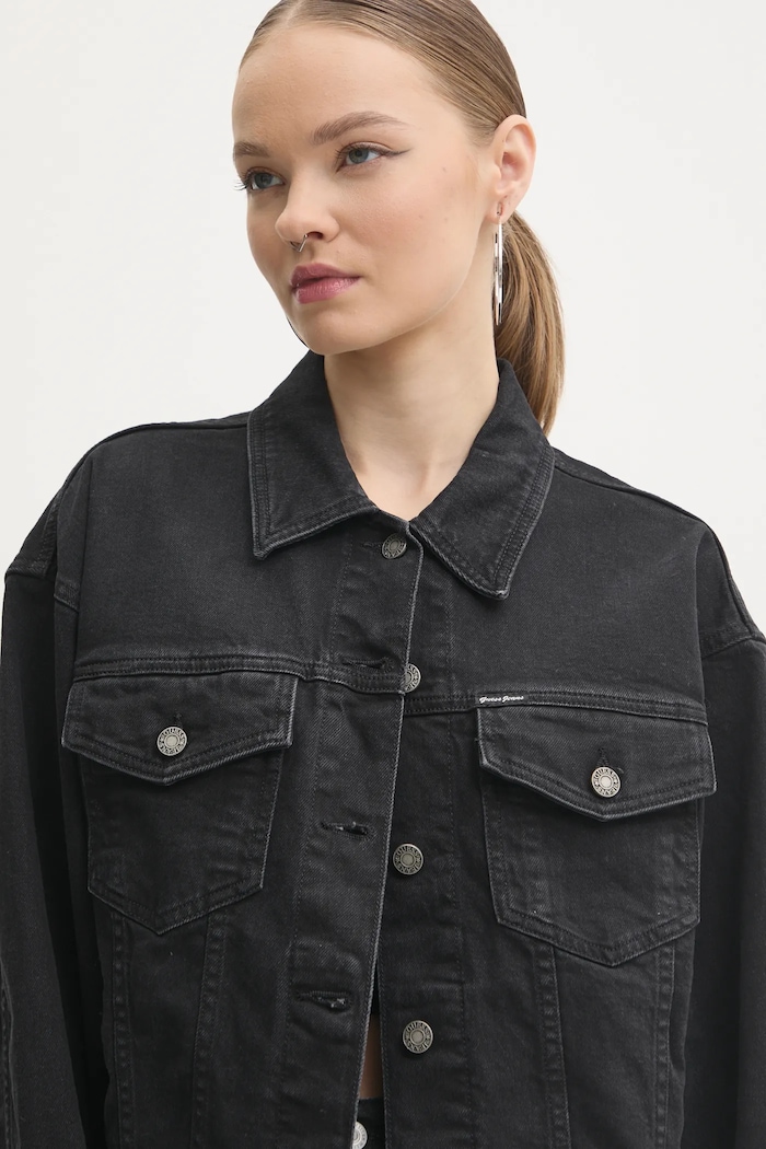 Дънково яке Guess Jeans черен W4BN56.D5E83