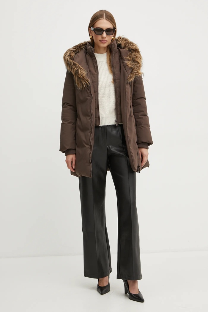 Μπουφάν Guess SYLVIE W4BL59.WG7X2 καφέ AW24