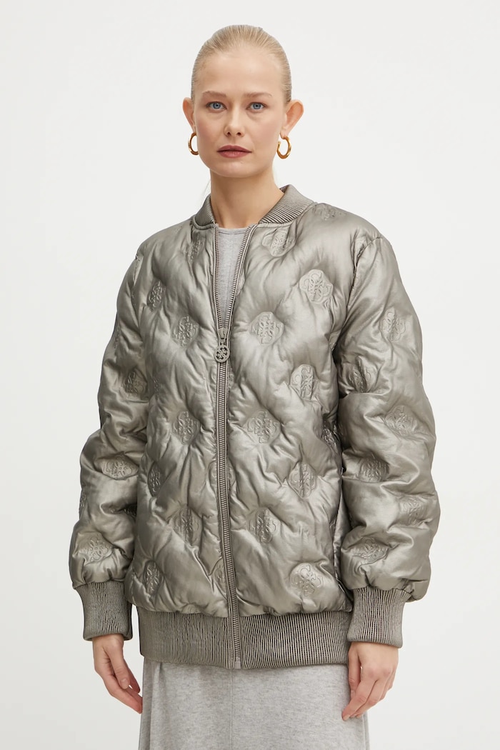 Μπουφάν bomber Guess MARIANNE γκρί W4BL60.WGB20