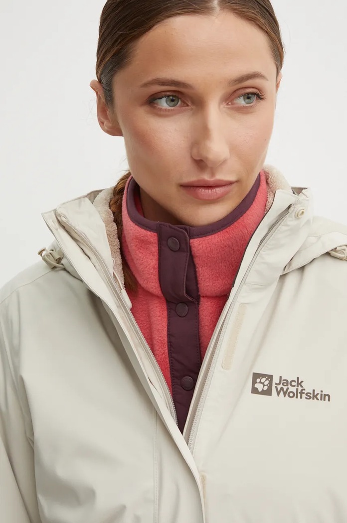 Μπουφάν Jack Wolfskin Rotwand 3 in 1 μπεζ A60333