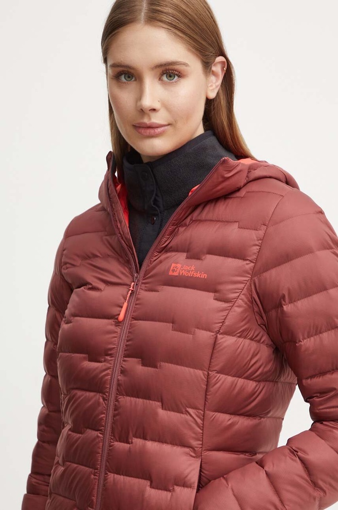 Пухено спортно яке Jack Wolfskin Passamani бордо A61833
