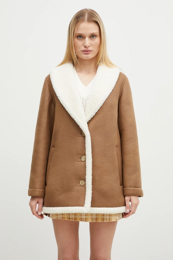 Bunda A.P.C. Manteau Vanessa nezateplené hnědá PSAJO.F01539.AAD