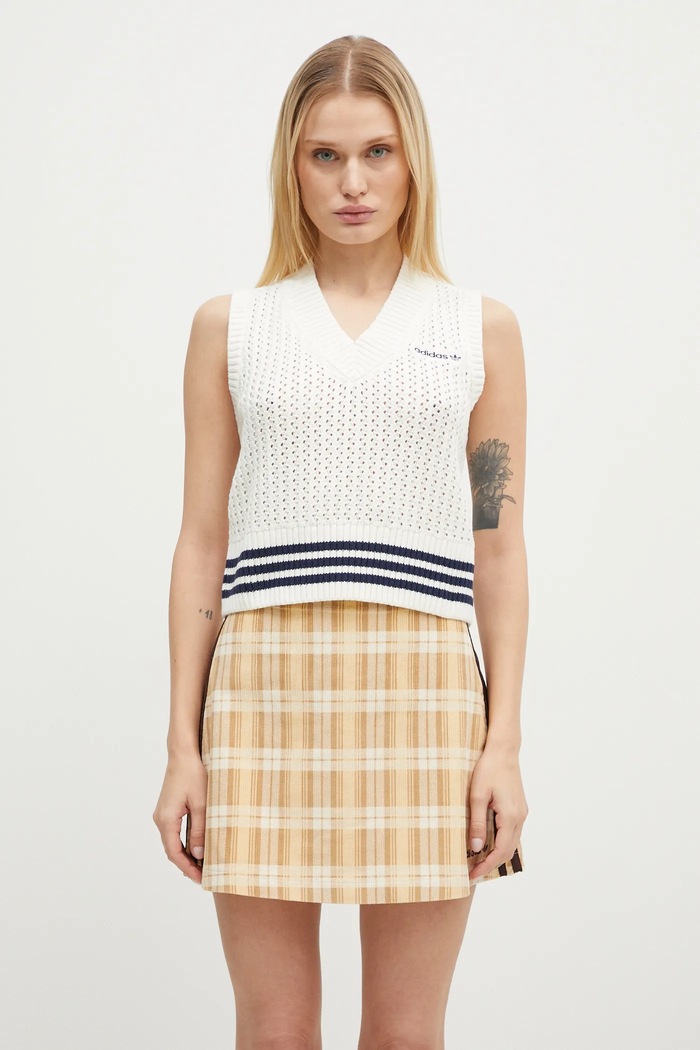 Vesta adidas Originals Knit Vest vzorovaný béžová IX1037