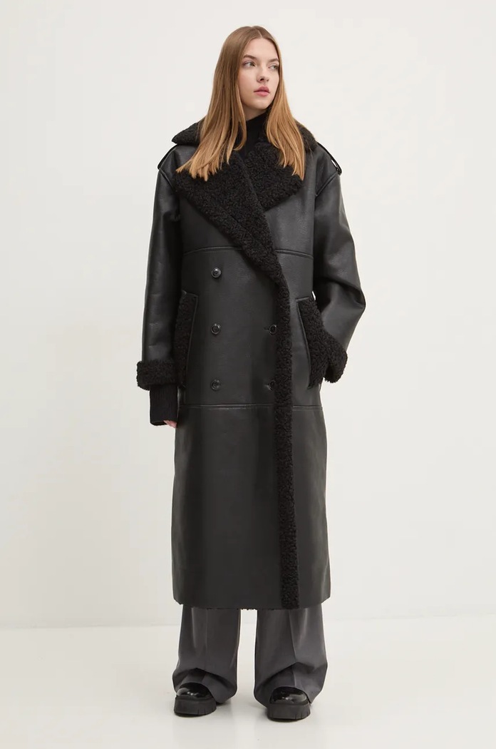Παλτό HUGO oversize μαύρο 50528786