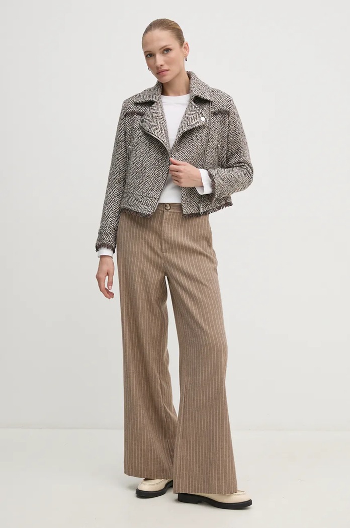 Sisley kurtka z domieszką wełny 2NLELN050 szary AW24
