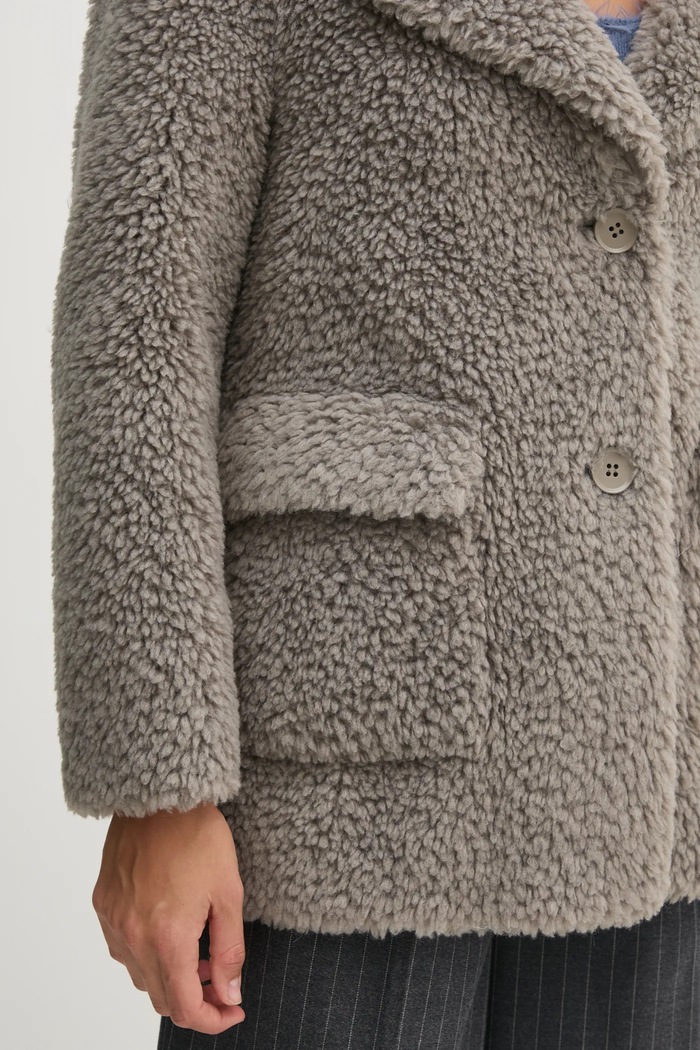 Sisley płaszcz z domieszką wełny 24C7LN053 szary