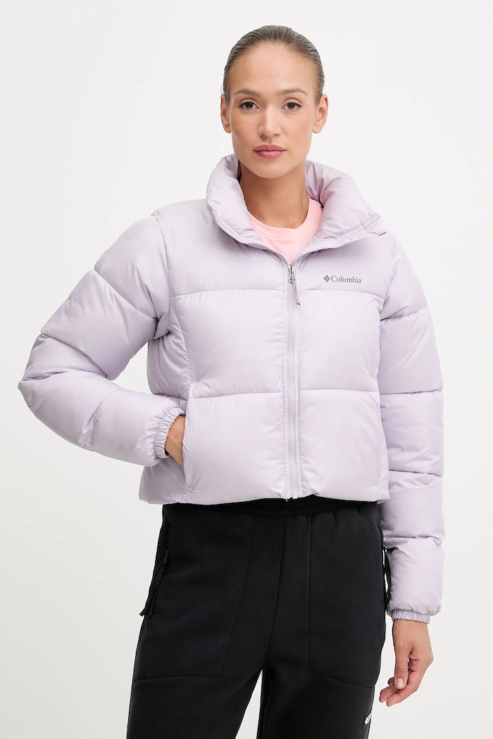 Columbia kurtka Puffect Colorblock bez kaptura fioletowy 2088501