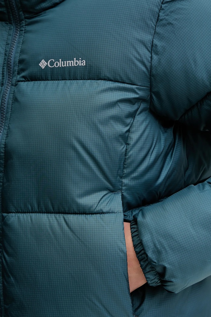 Bunda Columbia Puffect Colorblock 2088501 tyrkysová