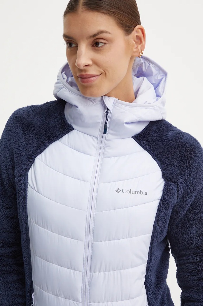 Αθλητικό μπουφάν Columbia Powder Lite Sherpa Hybrid μωβ 2089521