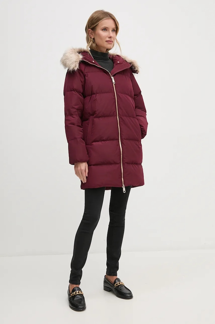 Páperová bunda Tommy Hilfiger WW0WW42743 burgundské NC24