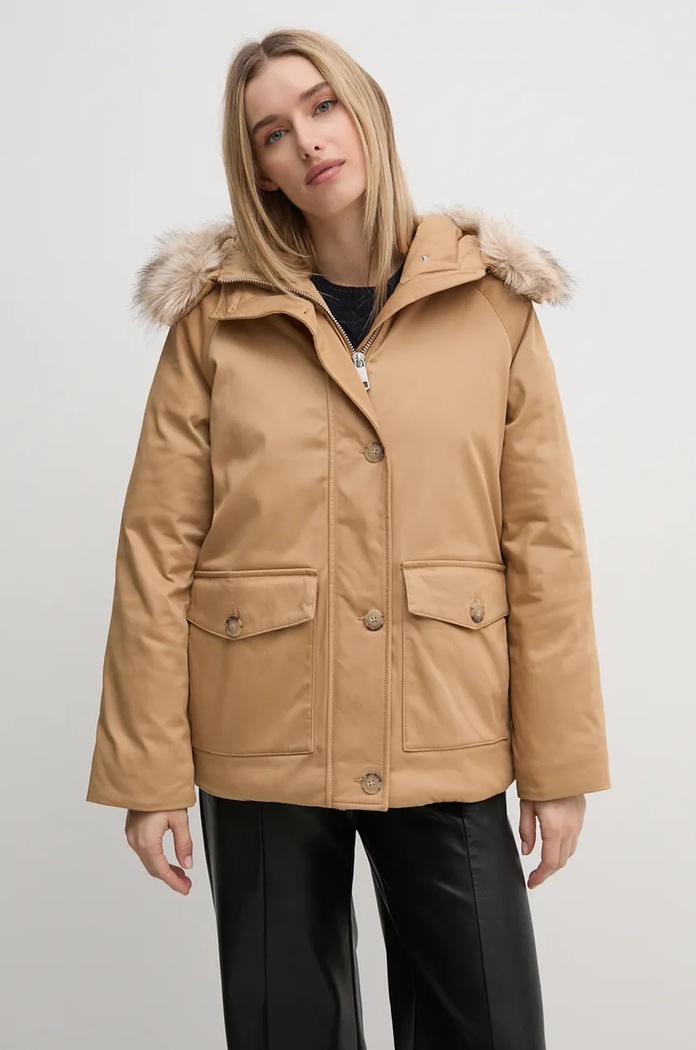 Bunda Tommy Hilfiger s podšívkou béžová WW0WW42744