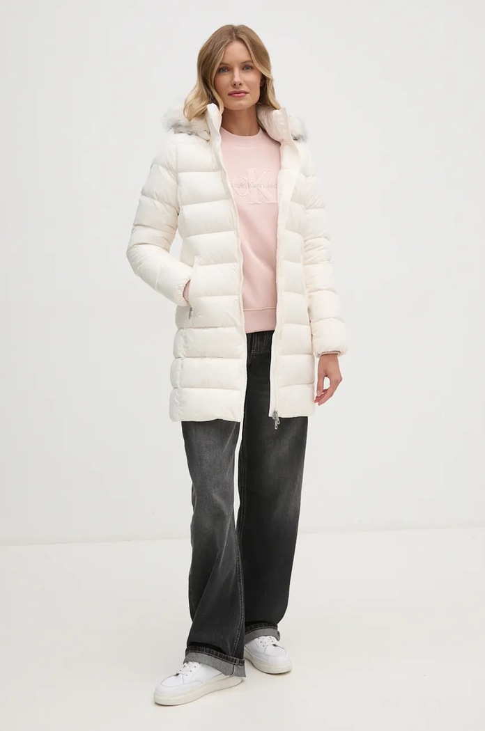 Пухено яке Tommy Hilfiger WW0WW43122 бежов NC24