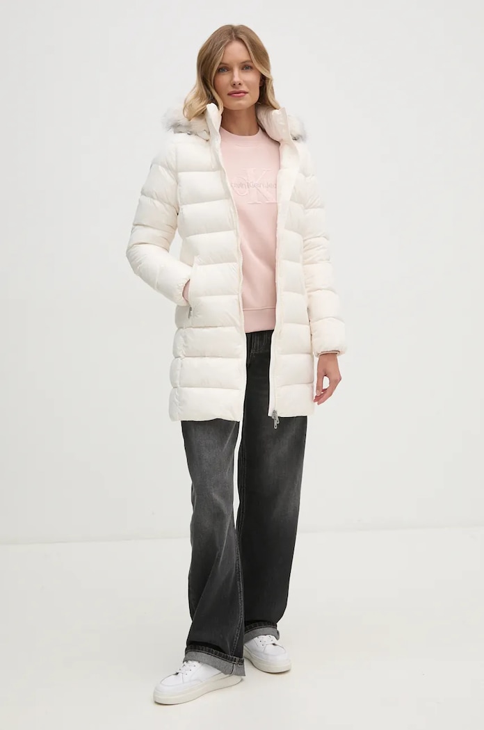Пухено яке Tommy Hilfiger WW0WW43122 бежов NC24