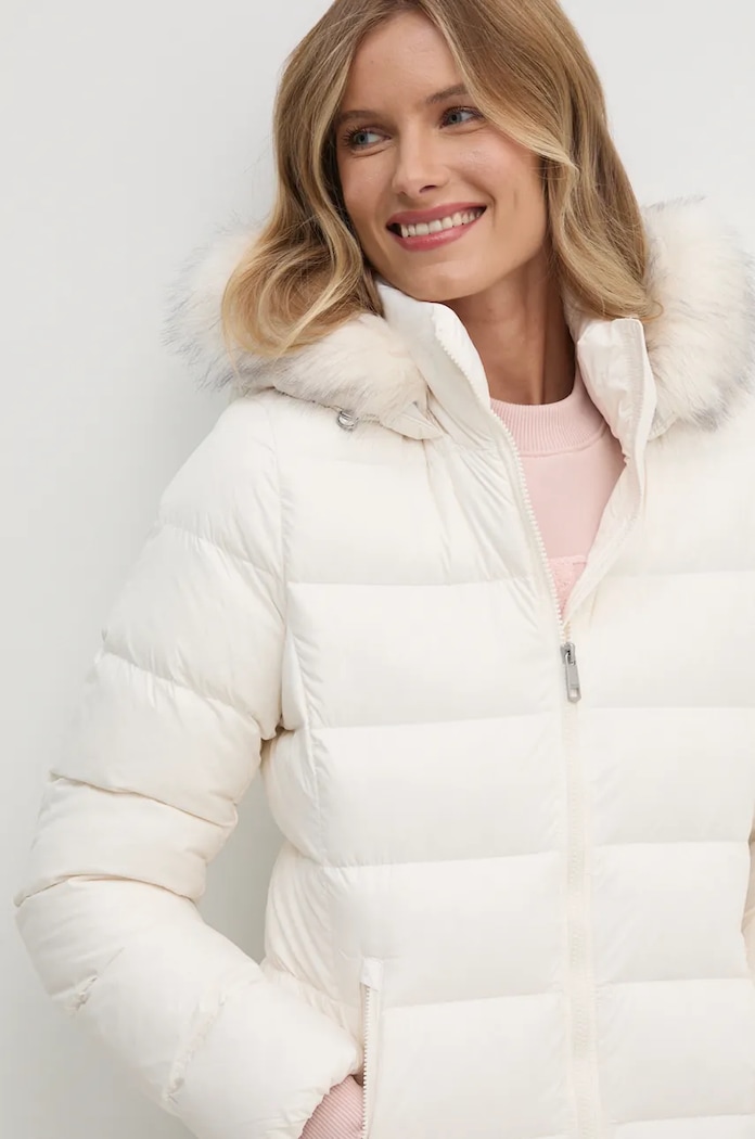 Пухено яке Tommy Hilfiger бежов WW0WW43122