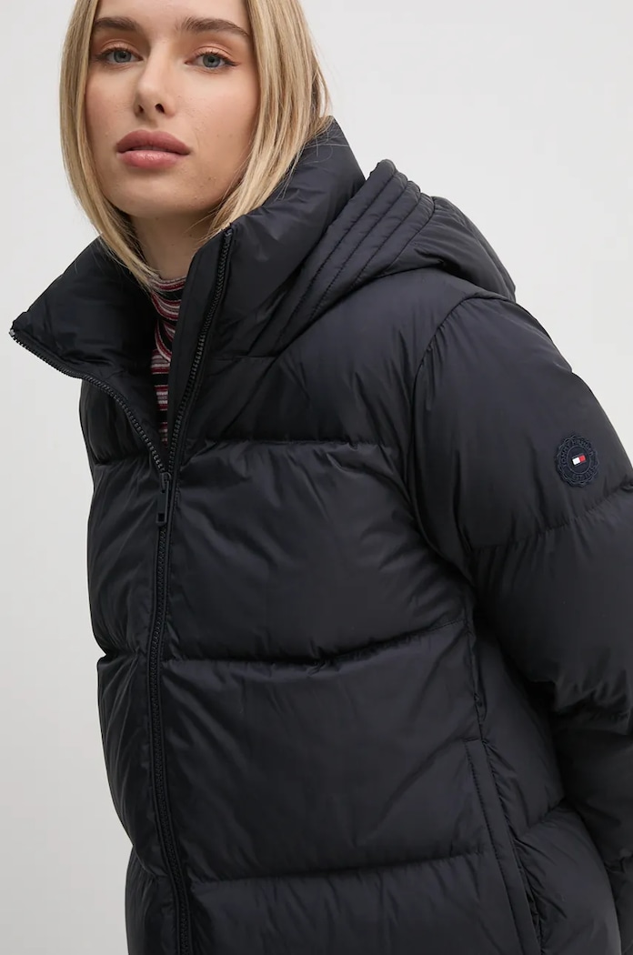 Péřová bunda Tommy Hilfiger námořnická modř WW0WW43583