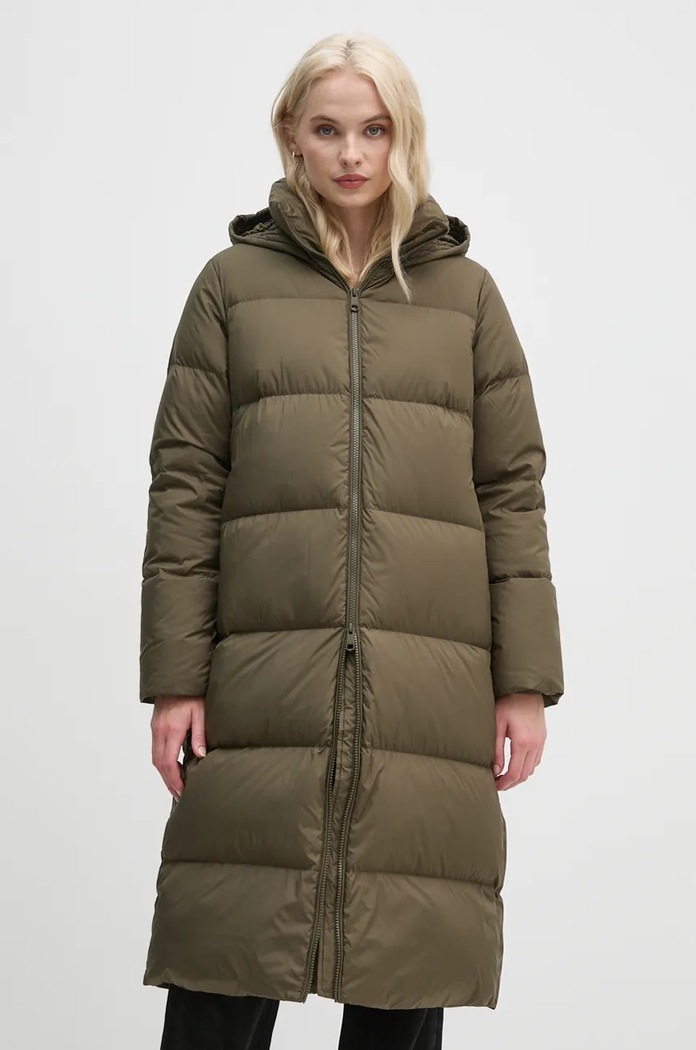 Péřová bunda Tommy Hilfiger s podšívkou zelená WW0WW43784