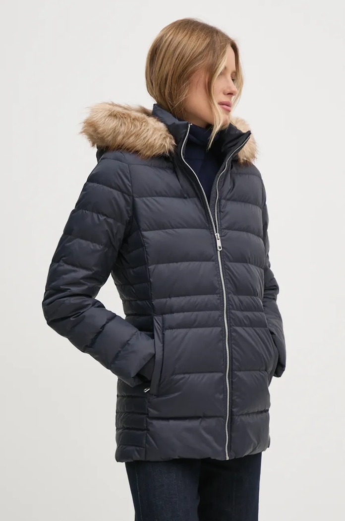 Péřová bunda Tommy Hilfiger WW0WW42741 námořnická modř NC24