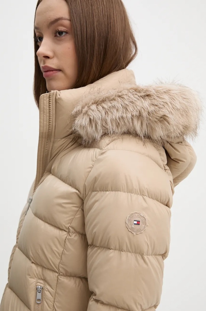 Μπουφάν με επένδυση από πούπουλα Tommy Hilfiger μπεζ WW0WW43520