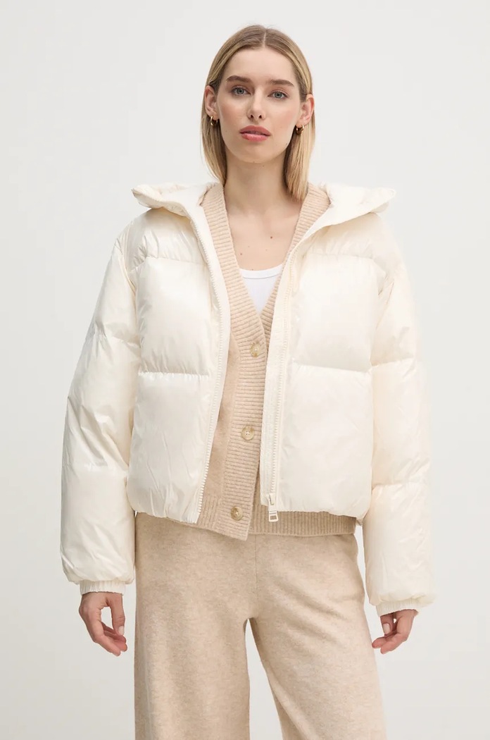 Péřová bunda Tommy Hilfiger béžová WW0WW43523