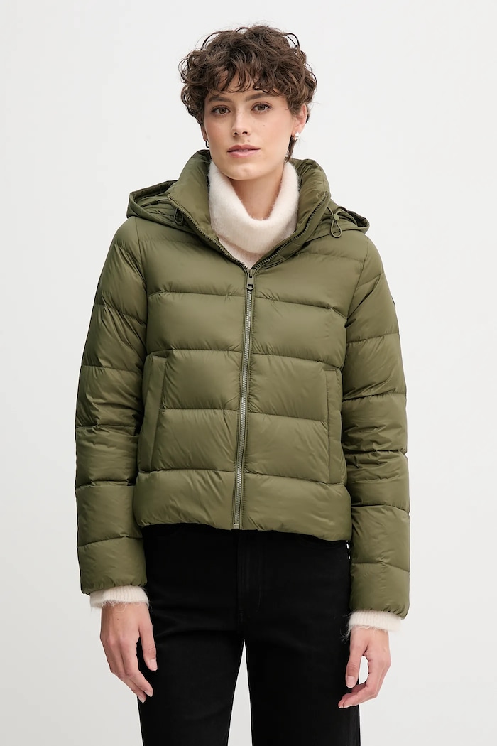Páperová bunda Tommy Hilfiger zateplené zelená WW0WW43581