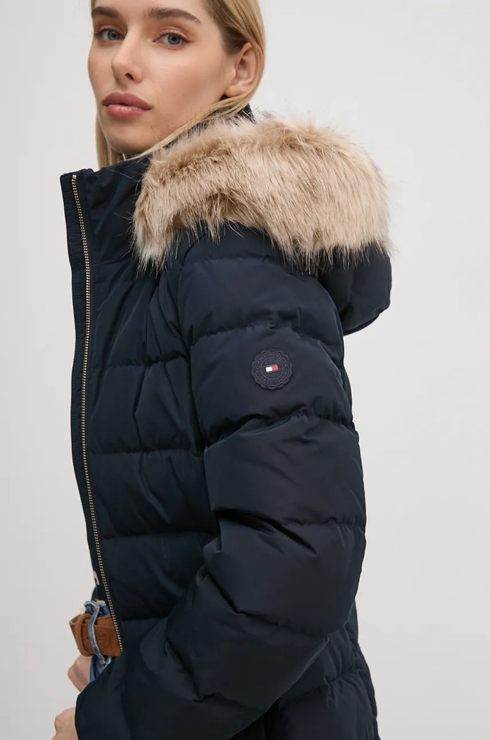 Bunda Tommy Hilfiger s podšívkou námořnická modř WW0WW43600