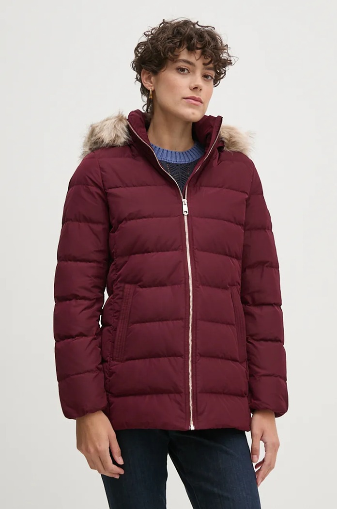 Tommy Hilfiger rövid kabát pehelytoll burgundia WW0WW43600