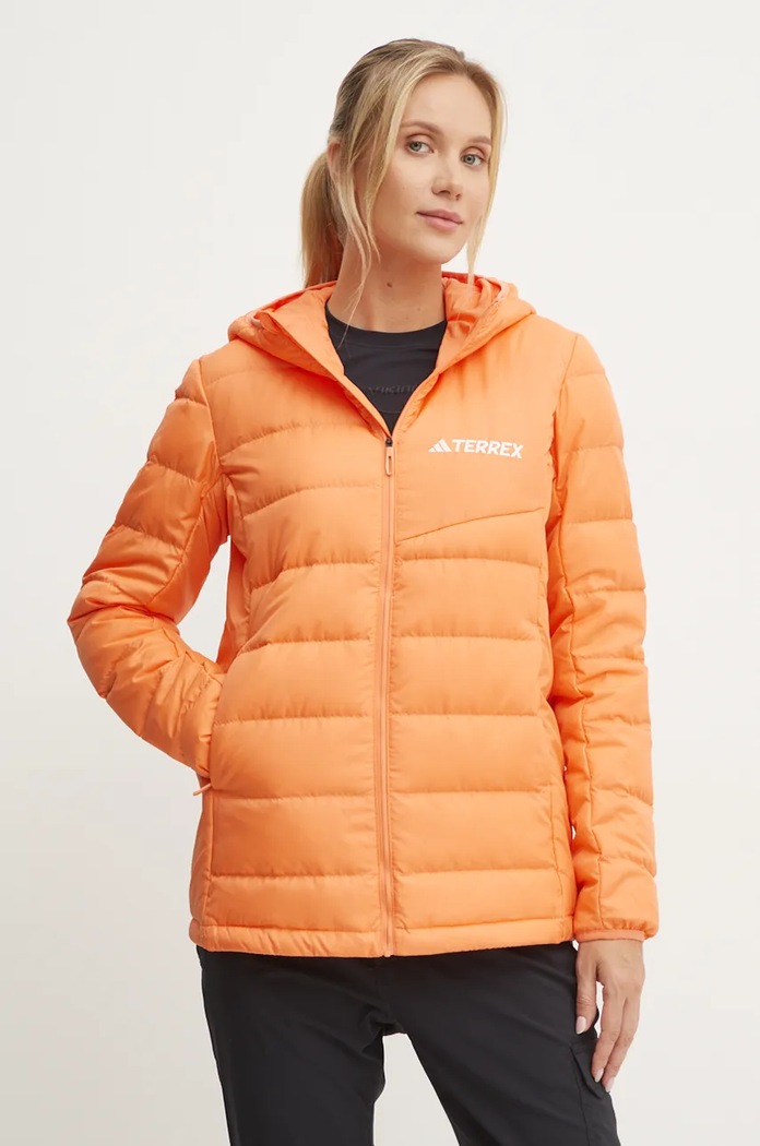 Péřová sportovní bunda adidas TERREX Multi s podšívkou oranžová JE9203