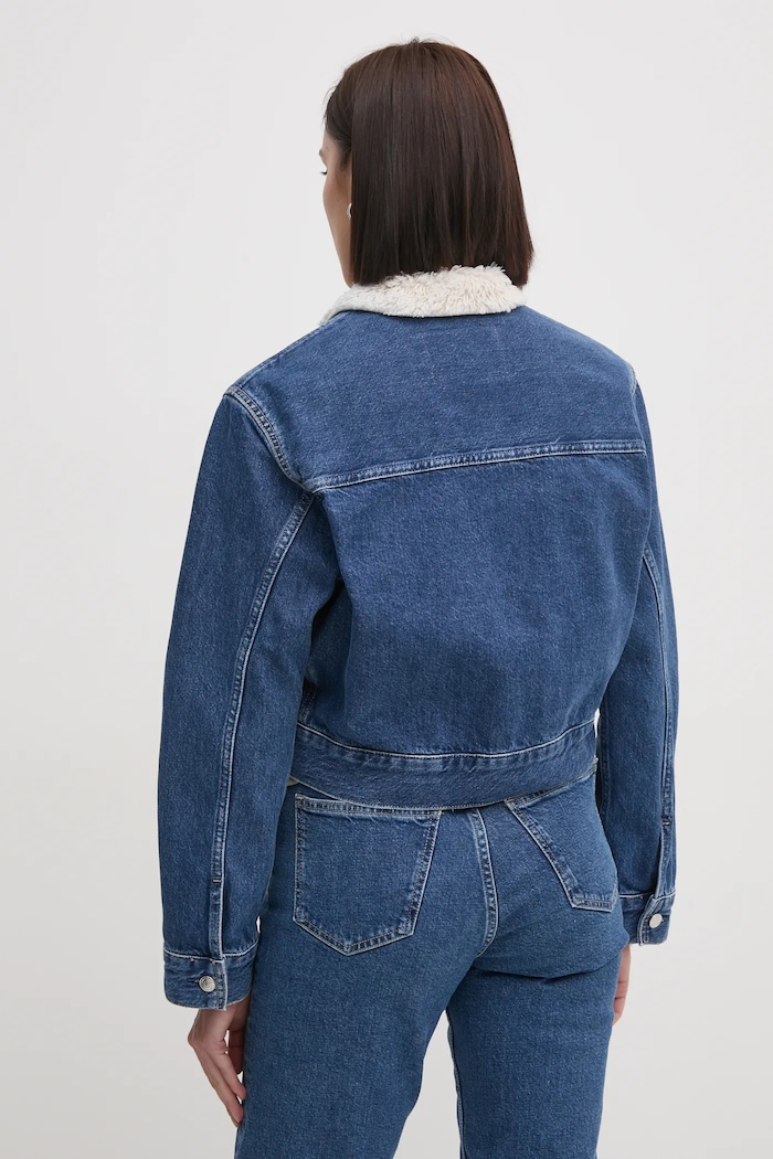 Oblečenie Rifľová bunda Calvin Klein Jeans J20J224906 tmavomodrá