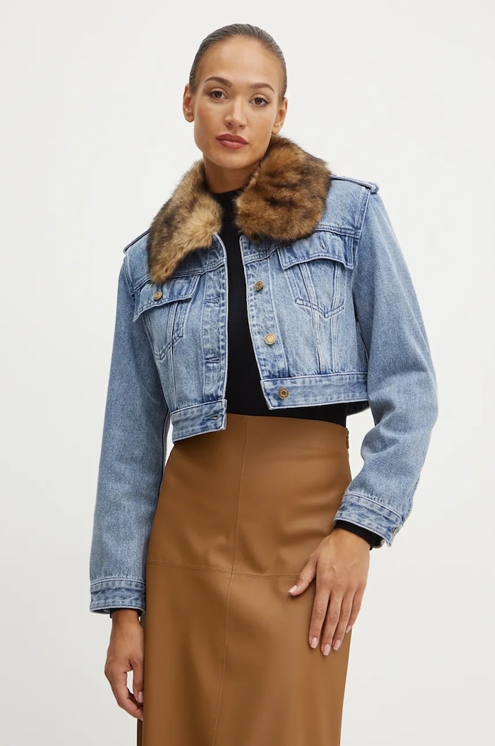 MICHAEL Michael Kors geacă din denim necaptusit albastru MF41097FAU
