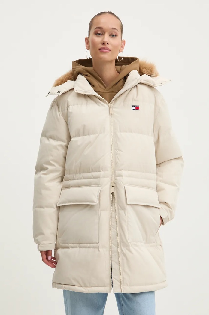 Tommy Jeans geaca de puf DW0DW18821 bej AW24