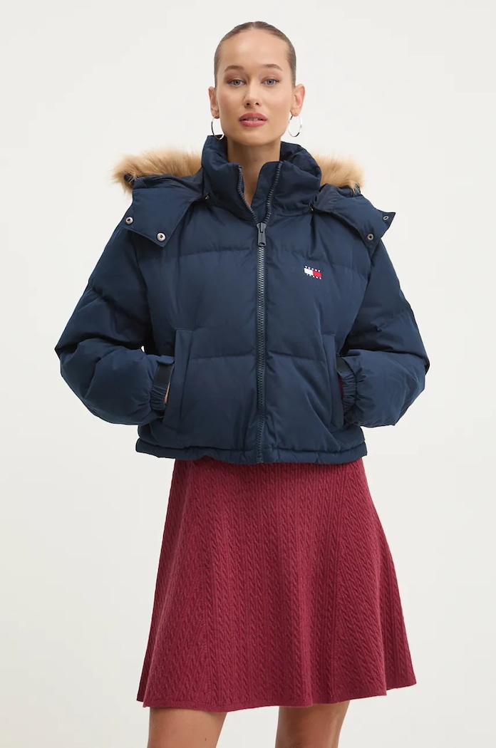 Bunda Tommy Jeans s podšívkou námořnická modř DW0DW19687