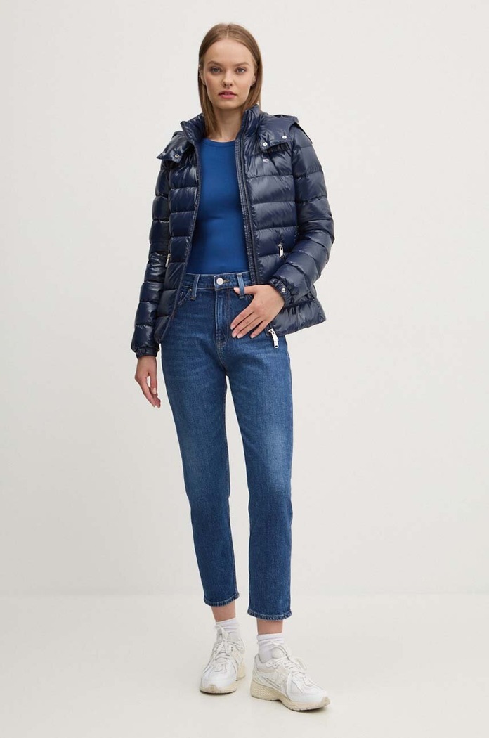 Péřová bunda Tommy Jeans DW0DW19926 námořnická modř NC24
