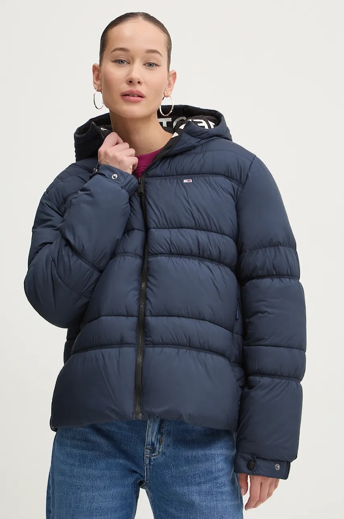 Bunda Tommy Jeans s podšívkou námořnická modř DW0DW20389