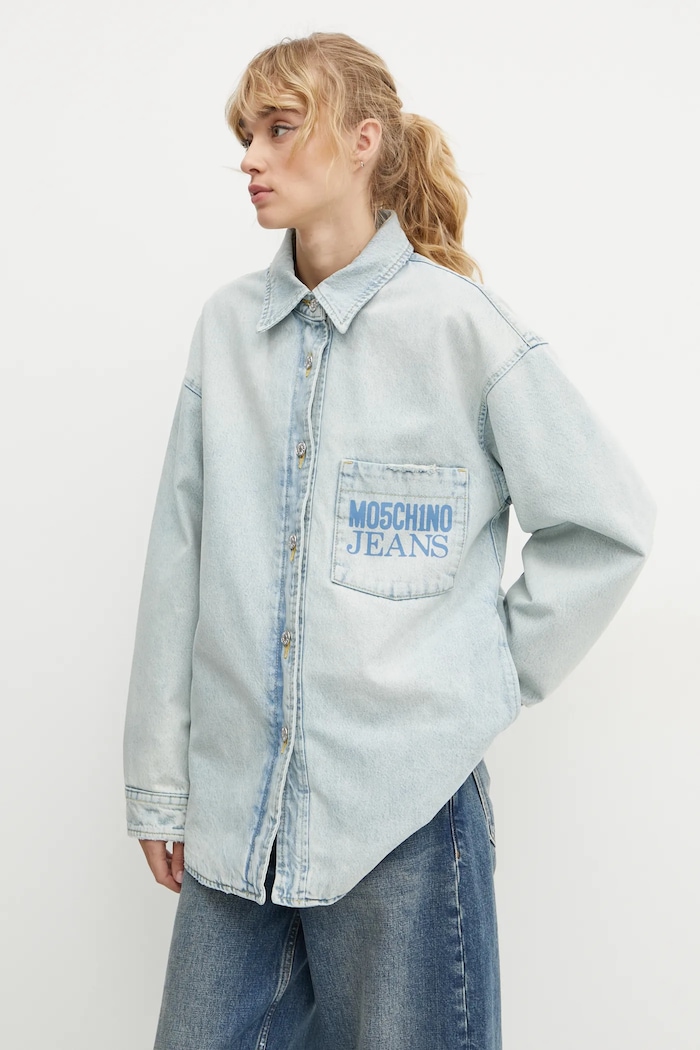Дънково яке Moschino Jeans без качулка син 0508.8720