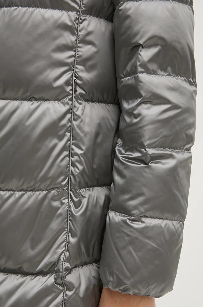 Péřová bunda Geox W4626G.T3154.F9822 stříbrná