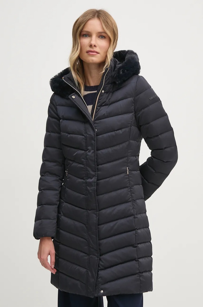 Péřová bunda Geox s podšívkou námořnická modř W4626H.T3122.F1624
