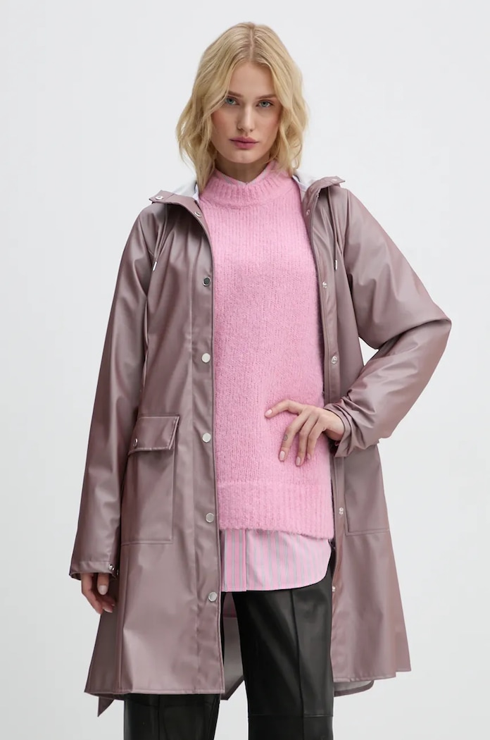 Rains kurtka Curve Jacket W3 pozostałe fioletowy 18130.37