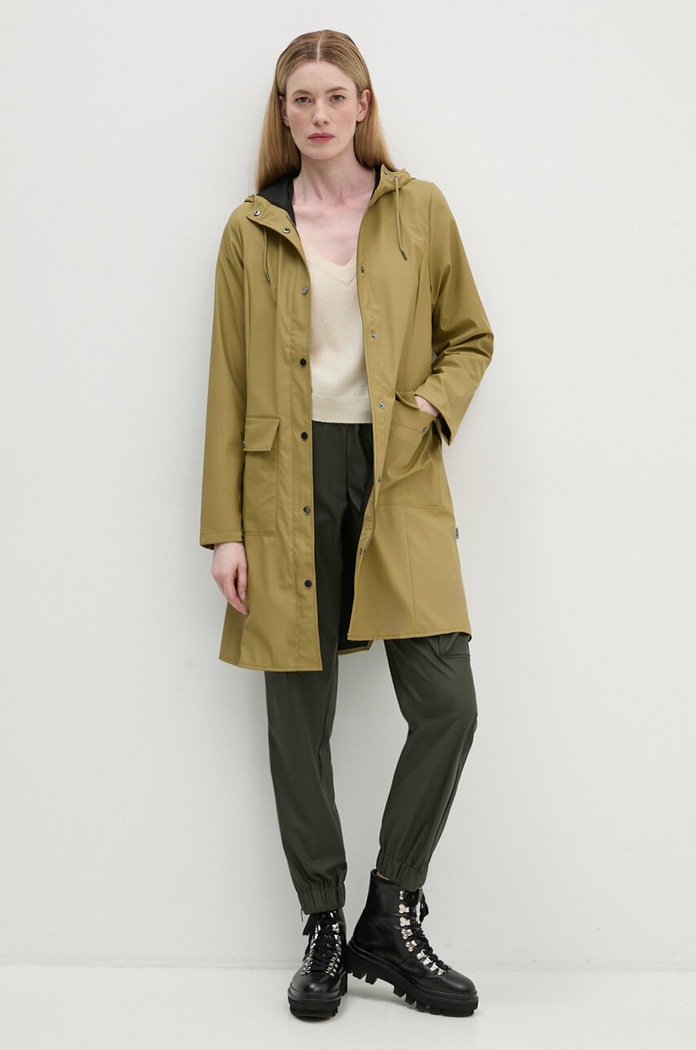 Rains kurtka Curve Jacket W3 18130.44 zielony AW24