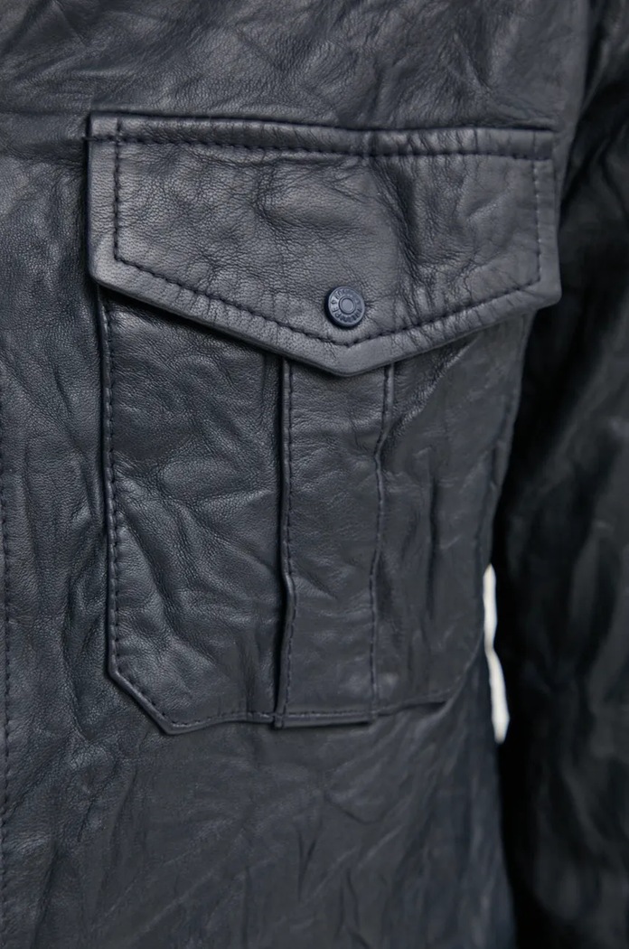 Kožená bunda ZADIG&VOLTAIRE RWSH00029 námořnická modř