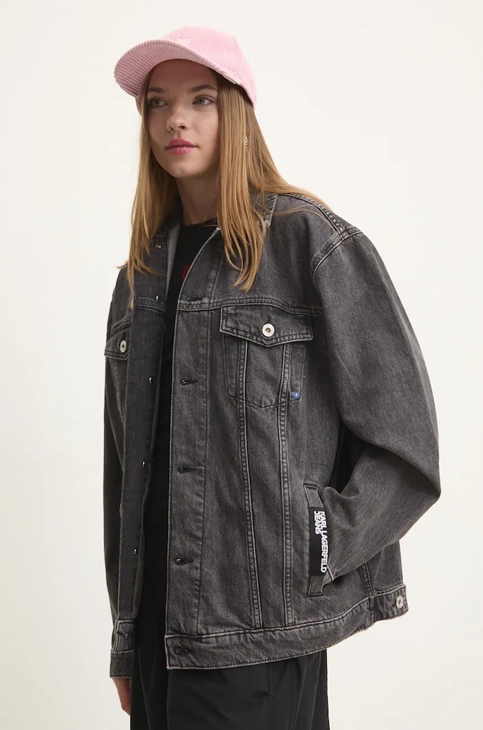 Odzież Karl Lagerfeld Jeans kurtka jeansowa 246J1401 szary