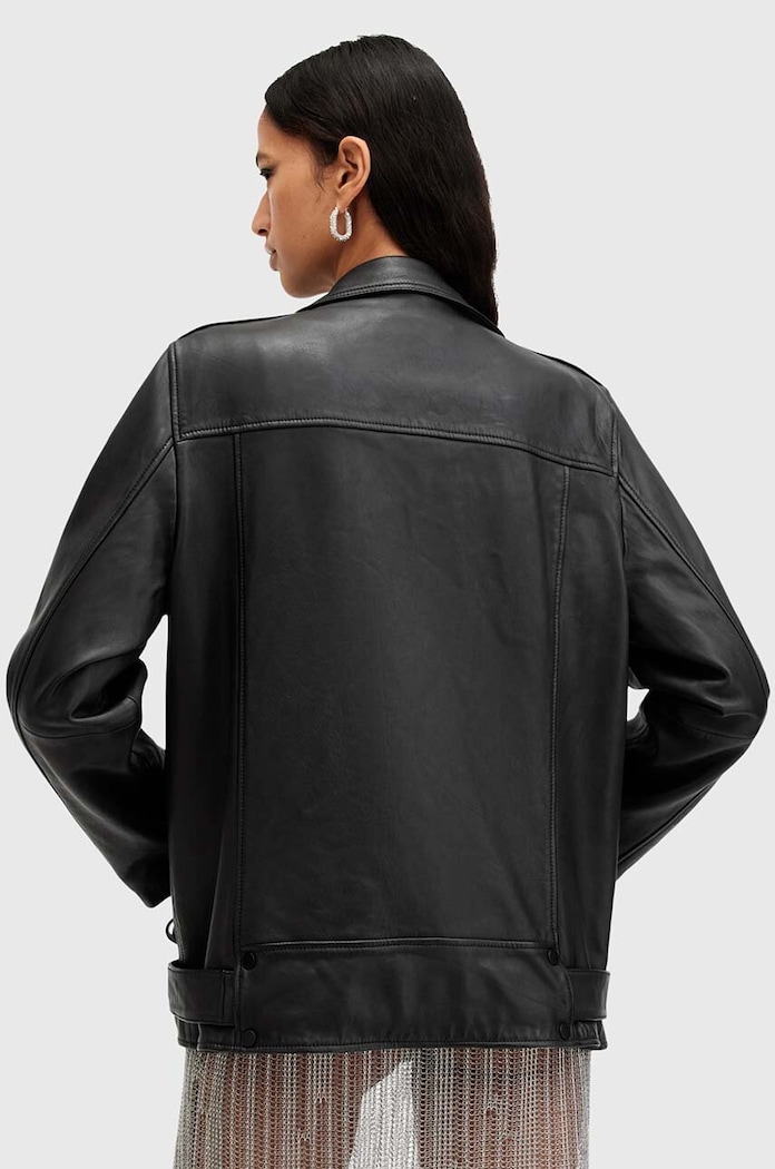 Кожено яке AllSaints BILLIE черен W091LB
