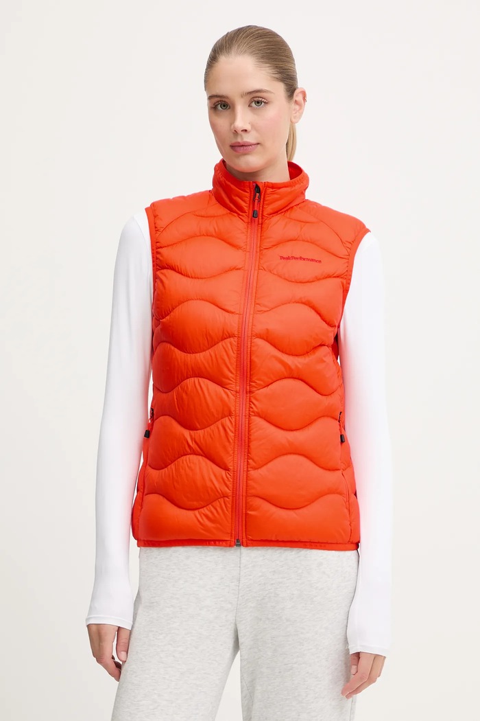 Peak Performance vestă de puf Helium Down portocaliu G79846