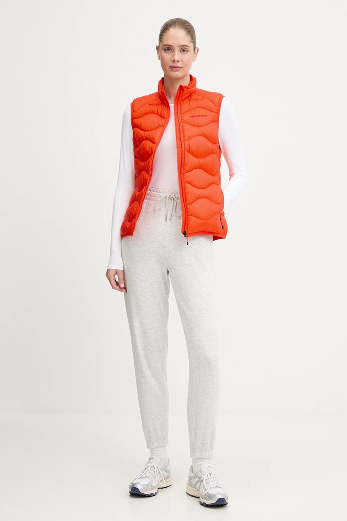 Peak Performance vestă de puf Helium Down G79846 portocaliu SS26