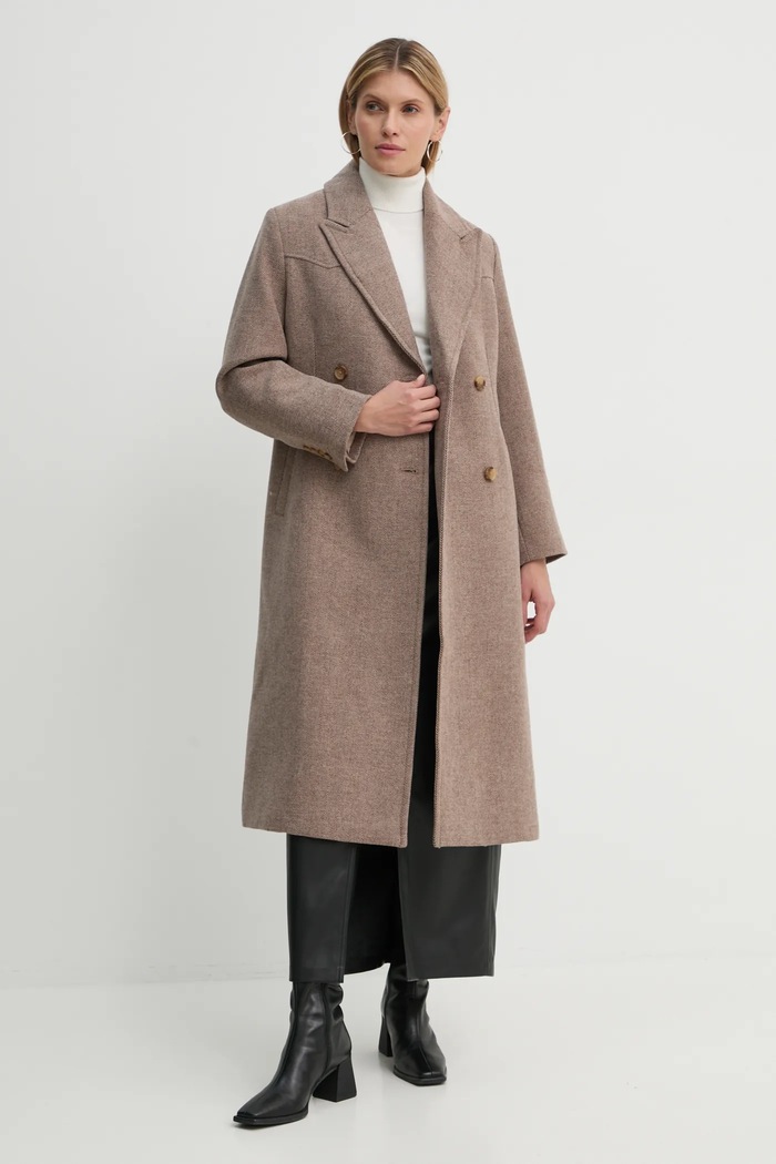 Kabát s příměsí vlny Levi's A8533 béžová AW24