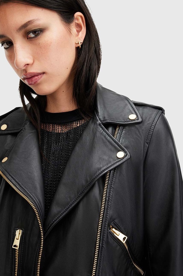 AllSaints motoros dzseki női bőr BALFERN BIKER W084LB fekete AA00