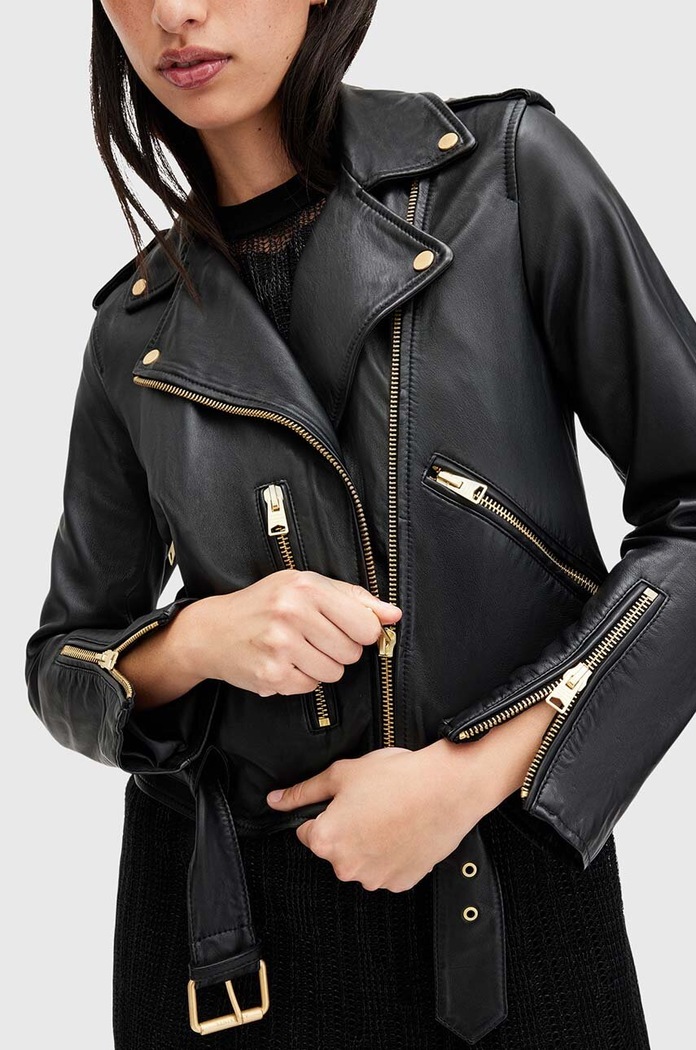 Ruházat AllSaints motoros dzseki női bőr BALFERN BIKER W084LB fekete