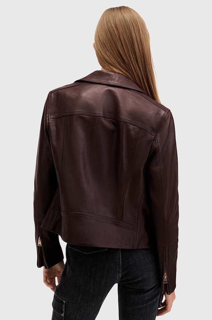 Ruházat AllSaints Bőrdzseki DALBY BIKER W099LB burgundia